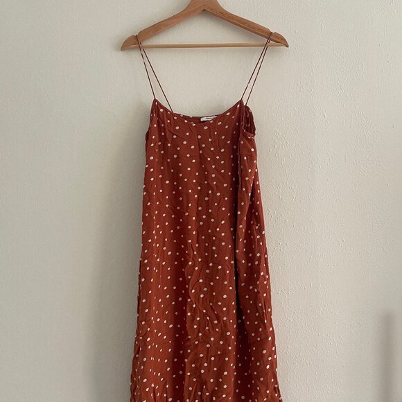 Madewell Polka Dot Midi Slip Dress, Size 6 - Picture 1 of 3